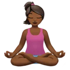 Appleプラットフォームのwoman in lotus position: medium-dark skin tone