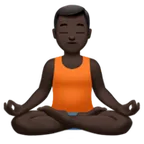man in lotus position: dark skin tone สำหรับแพลตฟอร์ม Apple