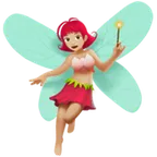 Apple 平台中的 woman fairy: medium-light skin tone
