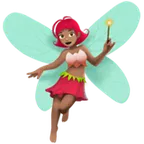 woman fairy: medium skin tone untuk platform Apple