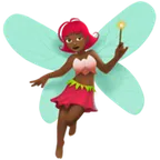 Apple 平台中的 woman fairy: medium-dark skin tone