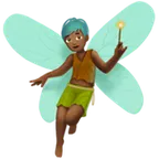Apple 平台中的 man fairy: medium-dark skin tone