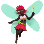 Apple 平台中的 woman fairy: dark skin tone