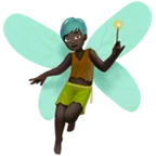 Apple 平台中的 man fairy: dark skin tone