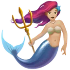mermaid: medium-light skin tone untuk platform Apple