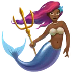 Apple প্ল্যাটফর্মে জন্য mermaid: medium-dark skin tone