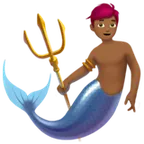 merman: medium-dark skin tone untuk platform Apple