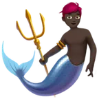 Apple platformu için merman: dark skin tone