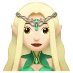 woman elf: light skin tone untuk platform Apple
