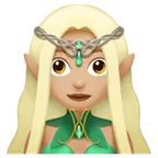 woman elf: medium-light skin tone untuk platform Apple