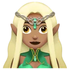 woman elf: medium skin tone per la piattaforma Apple