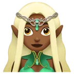 woman elf: medium-dark skin tone per la piattaforma Apple