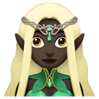 woman elf: dark skin tone per la piattaforma Apple