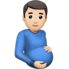 pregnant man: light skin tone per la piattaforma Apple