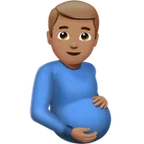 pregnant man: medium skin tone สำหรับแพลตฟอร์ม Apple