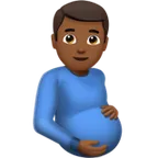 pregnant man: medium-dark skin tone untuk platform Apple