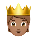 person with crown: medium skin tone per la piattaforma Apple