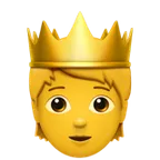 Apple प्लेटफ़ॉर्म के लिए person with crown