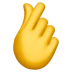 hand with index finger and thumb crossed per la piattaforma Apple