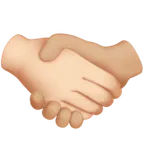 handshake: light skin tone, medium-light skin tone for Apple platform