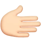 rightwards hand: light skin tone pentru platforma Apple