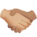 handshake: medium-light skin tone, medium skin tone per la piattaforma Apple