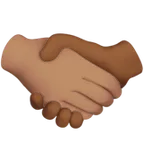 handshake: medium skin tone, medium-dark skin tone per la piattaforma Apple