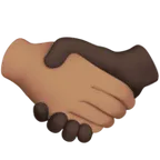 handshake: medium skin tone, dark skin tone สำหรับแพลตฟอร์ม Apple