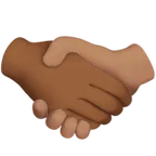 handshake: medium-dark skin tone, medium skin tone per la piattaforma Apple