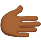 rightwards hand: medium-dark skin tone สำหรับแพลตฟอร์ม Apple