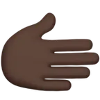 rightwards hand: dark skin tone สำหรับแพลตฟอร์ม Apple