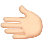 leftwards hand: light skin tone สำหรับแพลตฟอร์ม Apple