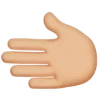 leftwards hand: medium-light skin tone untuk platform Apple