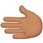 leftwards hand: medium skin tone pentru platforma Apple