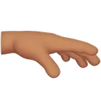 palm down hand: medium skin tone per la piattaforma Apple