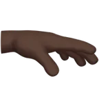 palm down hand: dark skin tone per la piattaforma Apple