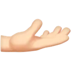 palm up hand: light skin tone untuk platform Apple