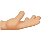 palm up hand: medium-light skin tone สำหรับแพลตฟอร์ม Apple