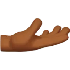 palm up hand: medium-dark skin tone für Apple Plattform
