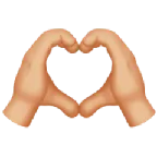 heart hands: medium-light skin tone สำหรับแพลตฟอร์ม Apple