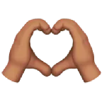 Apple dla platformy heart hands: medium skin tone