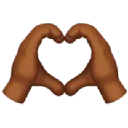 Apple 플랫폼을 위한 heart hands: medium-dark skin tone