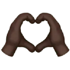 heart hands: dark skin tone untuk platform Apple