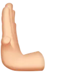 leftwards pushing hand: light skin tone สำหรับแพลตฟอร์ม Apple