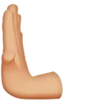 leftwards pushing hand: medium-light skin tone สำหรับแพลตฟอร์ม Apple