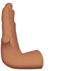 leftwards pushing hand: medium skin tone per la piattaforma Apple