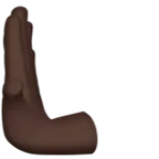 leftwards pushing hand: dark skin tone per la piattaforma Apple