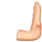 rightwards pushing hand: light skin tone لمنصة Apple