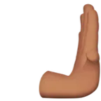 Apple 플랫폼을 위한 rightwards pushing hand: medium skin tone