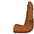 rightwards pushing hand: medium-dark skin tone per la piattaforma Apple